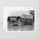 Fordson Tractor Fotograf Postkarte (Vorne/Hinten)