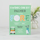 Fore, 4. Geburtstag mit dem Party Einladung (Stehend Vorderseite)