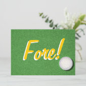 Fore - 60. Golf Geburtstagsparty Einladung (Stehend Vorderseite)