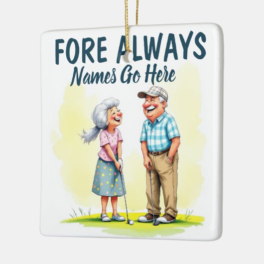 Fore Always Golf Couple Keramikornament (Links)