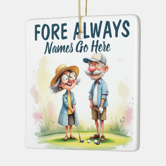 Fore Always Golf Couple Keramikornament (Links)