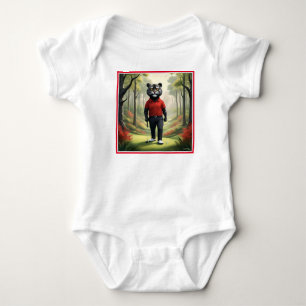 "Fore! Ein schwarzer Tiger, der Golf im Wald spiel Baby Strampler