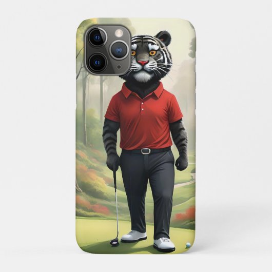 "Fore! Ein schwarzer Tiger, der Golf im Wald spiel Case-Mate iPhone Hülle (Rückseite)