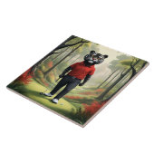 "Fore! Ein schwarzer Tiger, der Golf im Wald spiel Fliese (Seite)