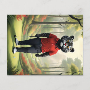 "Fore! Ein schwarzer Tiger, der Golf im Wald spiel Flyer