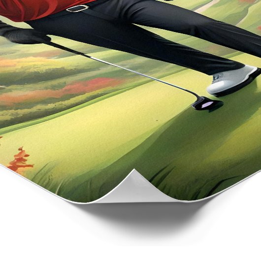 "Fore! Ein schwarzer Tiger, der Golf im Wald spiel Poster (Ecke)