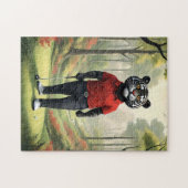 "Fore! Ein schwarzer Tiger, der Golf im Wald spiel Puzzle (Horizontal)