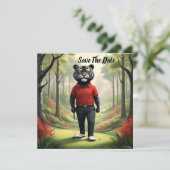 "Fore! Ein schwarzer Tiger, der Golf im Wald spiel Save The Date (Stehend Vorderseite)