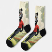 "Fore! Ein schwarzer Tiger, der Golf im Wald spiel Socken (Linkes Detail)