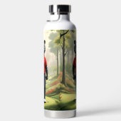 "Fore! Ein schwarzer Tiger, der Golf im Wald spiel Trinkflasche (Rechts)