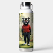 "Fore! Ein schwarzer Tiger, der Golf im Wald spiel Trinkflasche (Rückseite)
