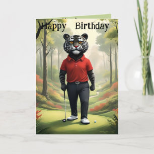 Fore: Ein Tiger, der Golf spielt, Geburtstagskarte Karte