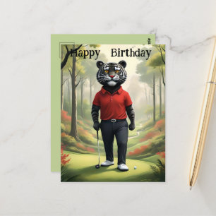 Fore: Ein Tiger spielt Golf, Geburtstag Postkarte