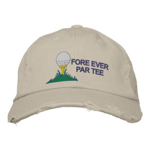 Fore Ever Par T-Shirt Funny Logo Golf Ball Bestickte Baseballkappe