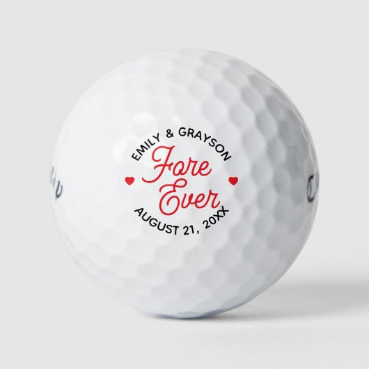 Fore Ever Personalisierte Hochzeit Golfball (Vorderseite)