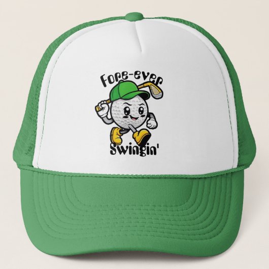 Fore Ever Swingin Golf Hat - Funny Golf Gifts Truckerkappe (Vorderseite)