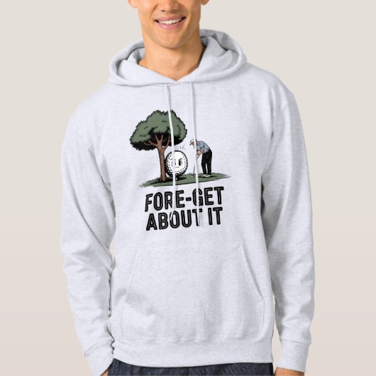 Fore-Get About It – Funny Golf Cartoon with Tree Hoodie (Vorderseite)