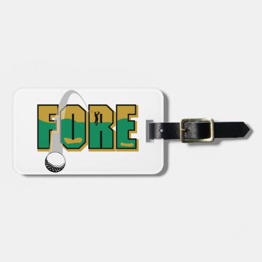Fore Golf Ball und Spieler Gepäckanhänger (Vorderseite horizontal)