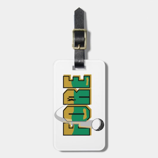 Fore Golf Ball und Spieler Gepäckanhänger (Vorderseite vertikal)