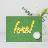 Fore Golf Geburtstagsparty Einladungen (Stehend Vorderseite)