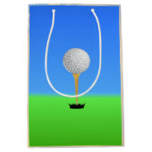 Fore! Golfball auf T-Shirt Mittlere Geschenktüte (Vorderseite)