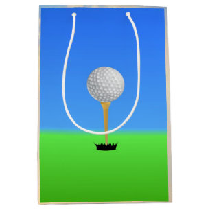 Fore! Golfball auf T-Shirt Mittlere Geschenktüte
