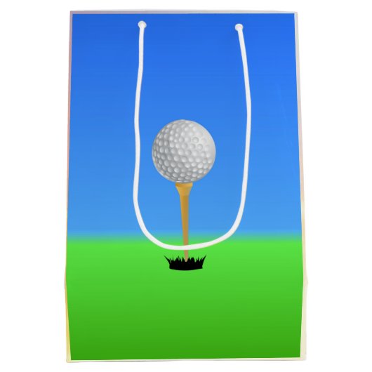 Fore! Golfball auf T-Shirt Mittlere Geschenktüte (Rückseite)