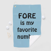 Fore ist mein Lieblingsblauer Funny Golfhandtuch (Insitu)