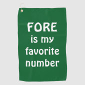 Fore ist mein Lieblingspreis für Golf-Funny Golfhandtuch (Vorderseite)