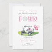 Fore Mini Golf Girl Einladung zum Geburtstag (Vorderseite)