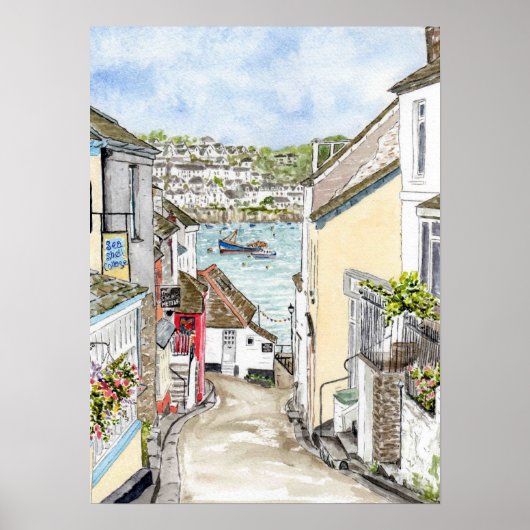 'Fore Street (Polruan)' Poster (Vorne)