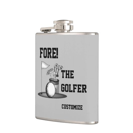 Fore the Golfer Vinyl Wrapped Flask Flachmann (Links)