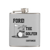 Fore the Golfer Vinyl Wrapped Flask Flachmann (Vorderseite)