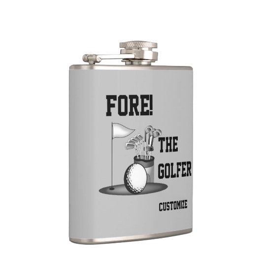 Fore the Golfer Vinyl Wrapped Flask Flachmann (Rechts)