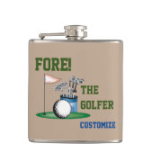 Fore the Golfer Vinyl Wrapped Flask Flachmann (Vorderseite)