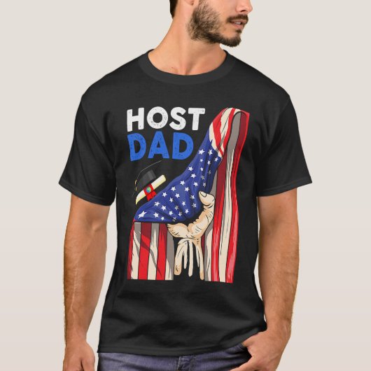 Foreign Host Family Dad Flag Hand Exchange Student T-Shirt (Vorderseite)
