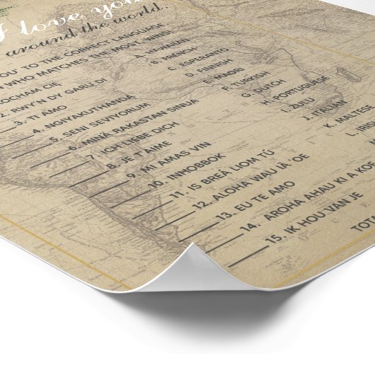 Foreign Words Brautparty Poster (Ecke)