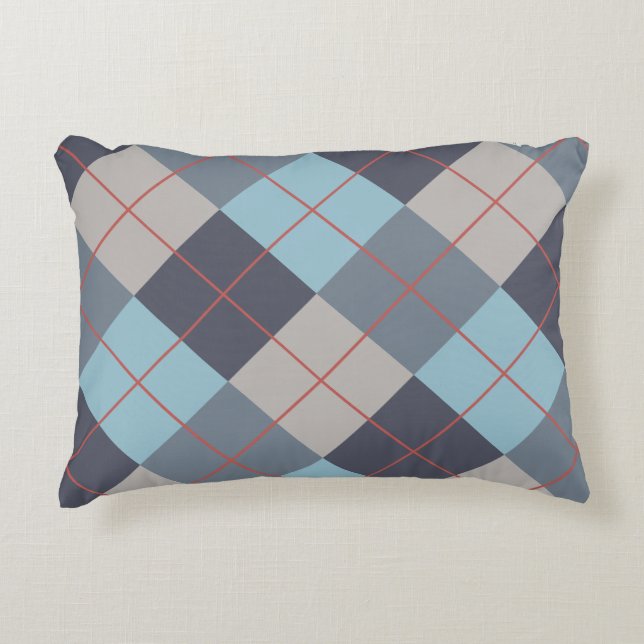 Forelle Blue Gray Baumwolle Orange Red Pattern Dekokissen (Vorderseite)