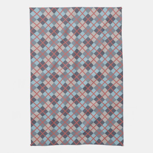 Forelle Blue Gray Baumwolle Orange Red Pattern Geschirrtuch (Vertikal)