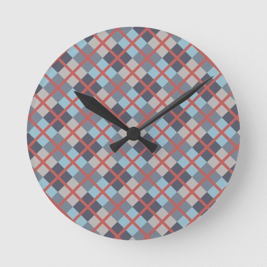 Forelle Blue Gray Baumwolle Orange Red Pattern Runde Wanduhr (Vorderseite)