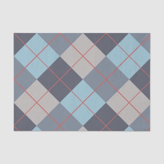 Forelle Blue Gray Baumwolle Orange Red Pattern Seidenpapier (Vorderseite)