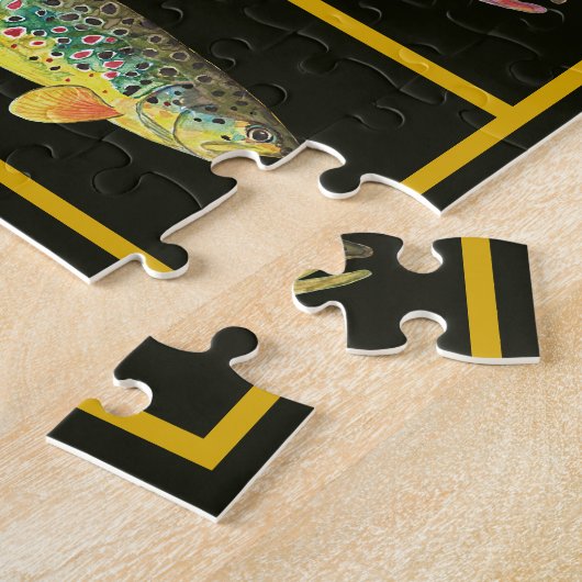 Forelle - Braune, Regenbogen, Brook Fisherman's Fu Puzzle (Seite)
