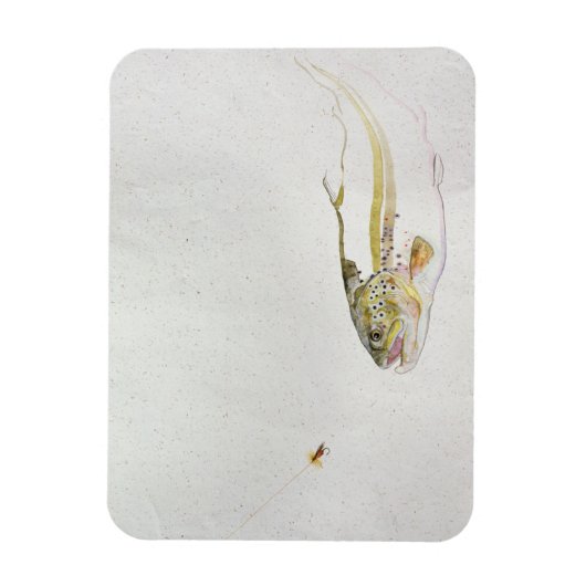 Forelle, die eine Fischfliege jagt Magnet (Vertikal)