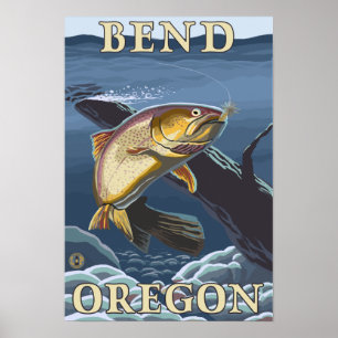 Forelle, die Querschnitt - Biegung, Oregon fischt Poster