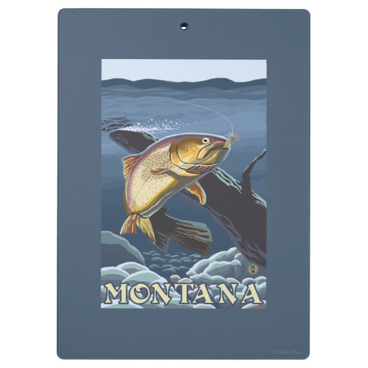 Forelle, die Querschnitt - Montana fischt Klemmbrett (Rückseite)