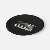 Forelle: Dünne Linie Flagge Pappteller (Schrägansicht)