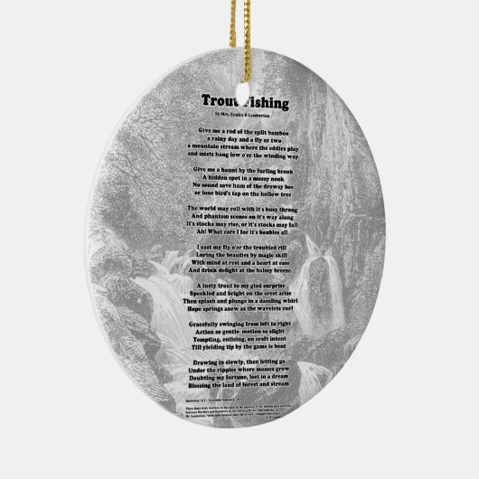 Forelle-Fischen-Gedicht Keramikornament (Rechts)