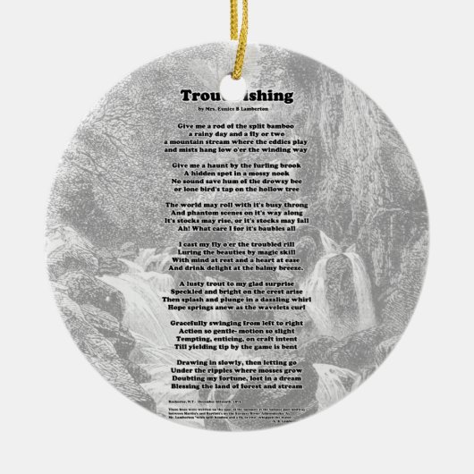 Forelle-Fischen-Gedicht Keramikornament (Vorne)