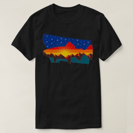Forelle Fischen Natur Montana  T-Shirt (Design vorne)