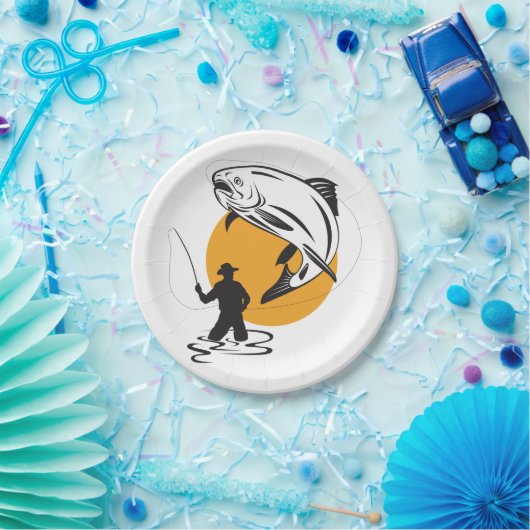 Forelle-Fischen Pappteller (Party)